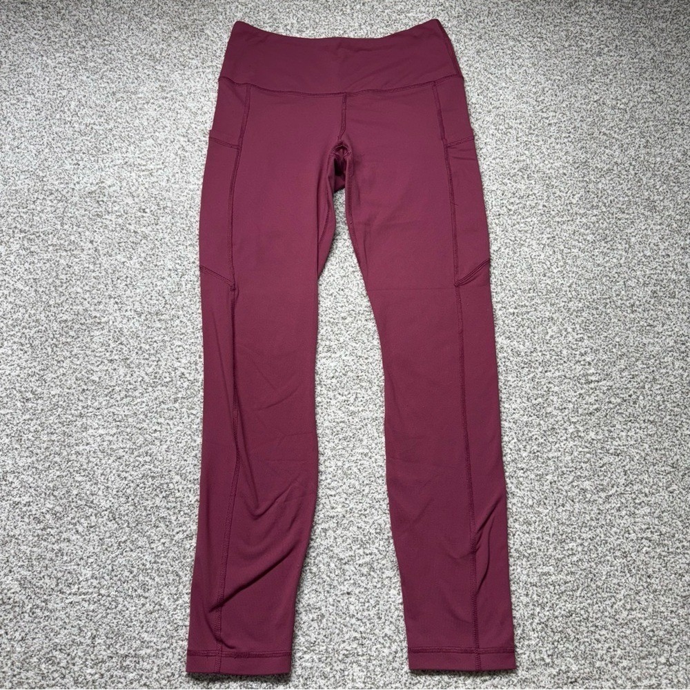 Maroon 90 Degree By Reflex‎ High-Rise Leggings Size Medium with Side Pockets